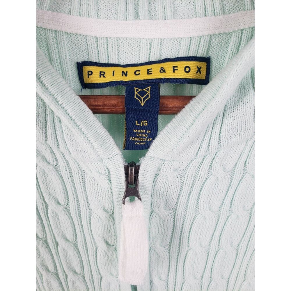 Aeropostale Prince & Fox Womens Mint Full Zip Front Hoodie Sweater‎ Size Large